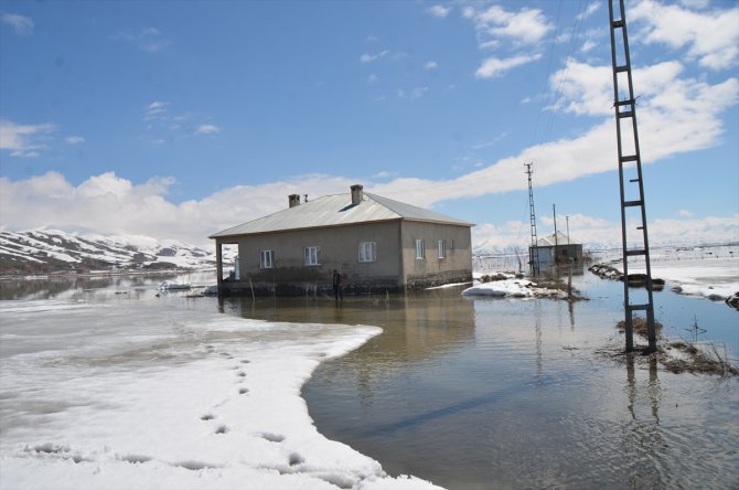 Yüksekova'da bazı evleri su bastı