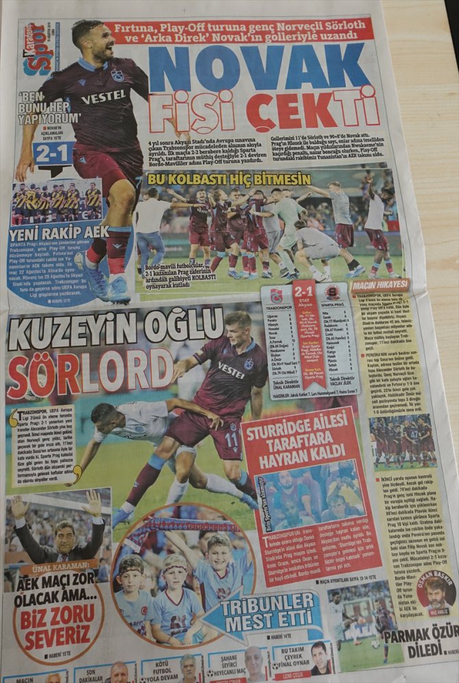 Trabzon yerel basınında Sparta Prag galibiyeti
