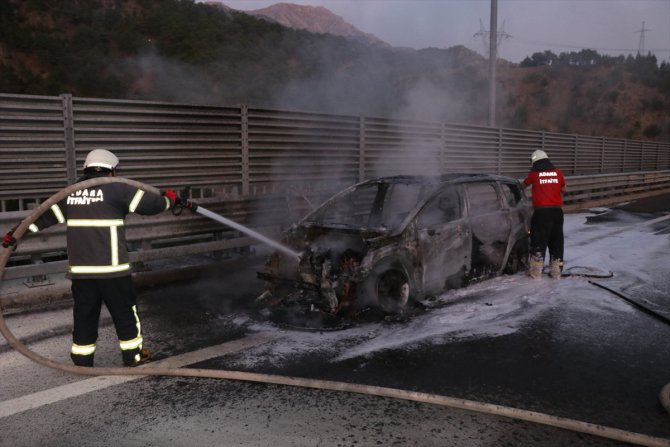 Gurbetçi ailenin otomobili yandı