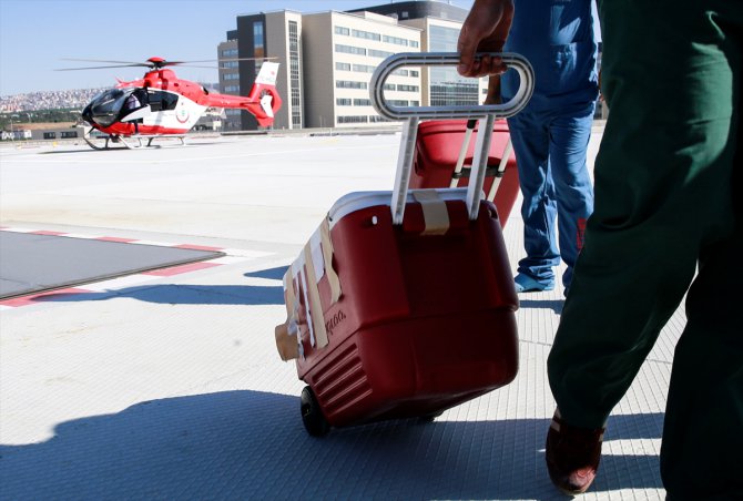 Ankara Şehir Hastanesine ambulans helikopterle ilk organ transferi