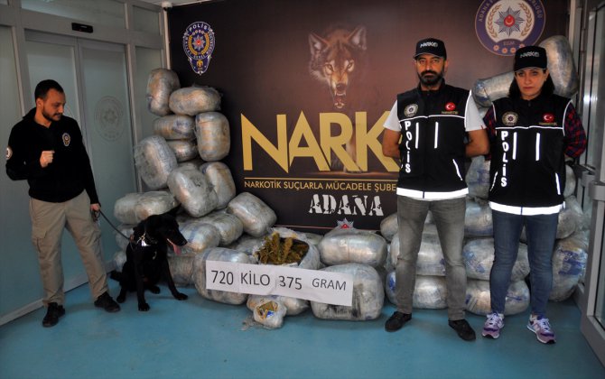 Adana'da tırda mobilyalar arasına gizlenmiş 721 kilo 600 gram esrar bulundu