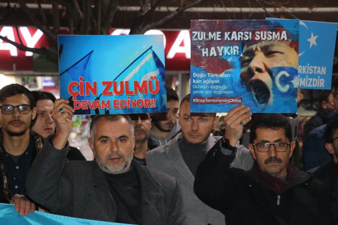 Çin'in Doğu Türkistan politikaları Edirne ve Tekirdağ'da protesto edildi