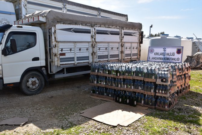 Kırklareli ve Tekirdağ'da 15 ton 341 litre kaçak içki ele geçirildi