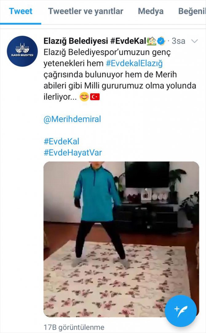 "Evde kal Elazığ" klibine milli futbolcu Merih Demiral'dan destek