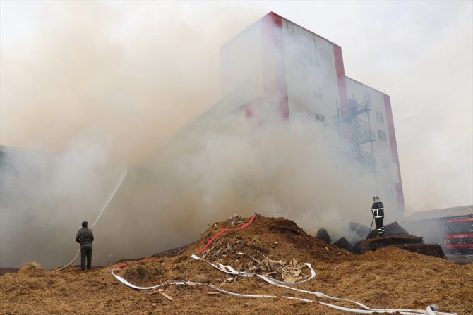 Adana'da pamuk yağı fabrikasında çıkan yangına müdahale ediliyor