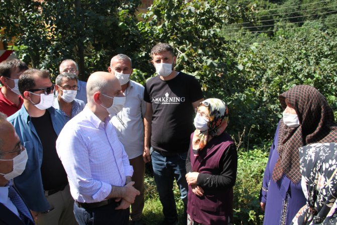 Ulaştırma ve Altyapı Bakanı Adil Karaismailoğlu, Giresun'daki sel bölgesinde: