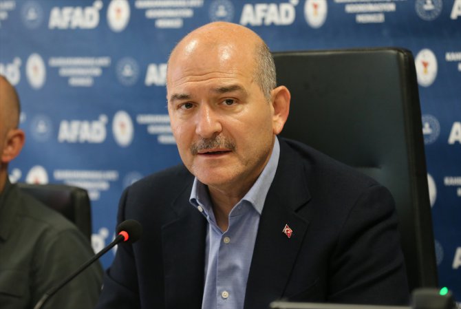 Bakan Soylu, Kahramanmaraş Afet Koordinasyon Merkezi'nde konuştu: